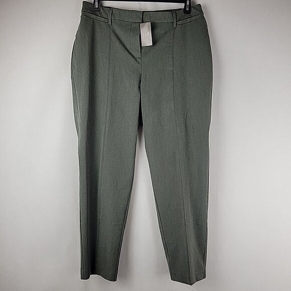 J Jill Pants Essential Stretch Twill Pants Size 16 Moss Stone Heather Office - Picture 1 of 9